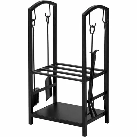 SoBuy 2 Tiers Firewood Rack With 4 Tools, Firewood Shelf Holder Fireplace Log Rack,SDA01-SCH 1 SoBuy 2 Tiers Firewood Rack With 4 Tools, Firewood Shelf Holder Fireplace Log Rack,SDA01-SCH