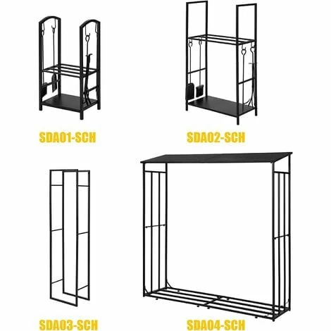 SoBuy 2 Tiers Firewood Rack With 4 Tools, Firewood Shelf Holder Fireplace Log Rack,SDA01-SCH 5 SoBuy 2 Tiers Firewood Rack With 4 Tools, Firewood Shelf Holder Fireplace Log Rack,SDA01-SCH - Image 5