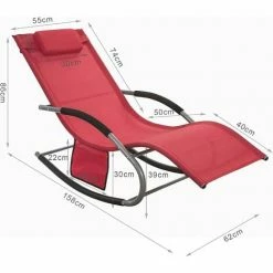 SoBuy Outdoor Garden Rocking Chair Sun Lounger,OGS28-Rx2 -SOBUY Shop 37949333 3