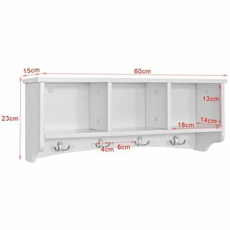 SoBuy Hallway Furniture Set,Shoe Storage Bench And Wall Cabinet Rack,FSR25-W+FRG48-W 2 SoBuy Hallway Furniture Set,Shoe Storage Bench And Wall Cabinet Rack,FSR25-W+FRG48-W - Image 2