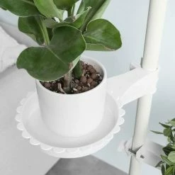 SoBuy 5-Tier Indoor Plant Stand Pole, Adjustable Flower Pots Holder Display Rack, Tension Rod Corner Storage Shelf, White,KLS09-W -SOBUY Shop 39058802 5