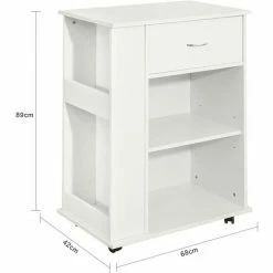 SoBuy Movable Filing Cabinet Printer Stand, Storage Cabinet Cupboard, Side Table End Table,2 Side Shelves, 1 Drawer And 2 Shelves,FSB45-W -SOBUY Shop 40332679 3