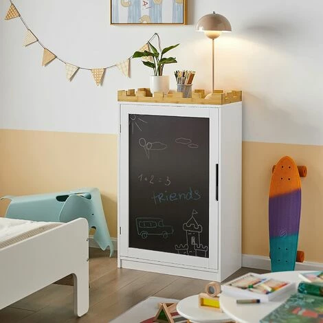 SoBuy Children Bookcase Book Shelf With Blackboard Children Storage Chest Cabinet Display Shelf Rack Organizer,KMB43-W 2 SoBuy Children Bookcase Book Shelf With Blackboard Children Storage Chest Cabinet Display Shelf Rack Organizer,KMB43-W - Image 2
