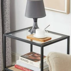 SoBuy 2 Tiers Side Table End Table Coffee Table Bed Sofa Side Table,FBT94-PG -SOBUY Shop 49337956 4