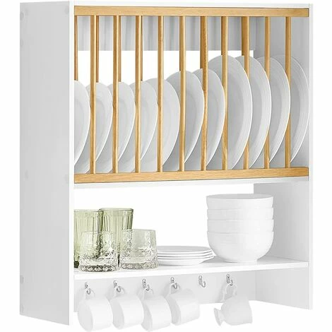 SoBuy Wall Mounted Kitchen Plate Cup Rack,KCR09-W 1 SoBuy Wall Mounted Kitchen Plate Cup Rack,KCR09-W