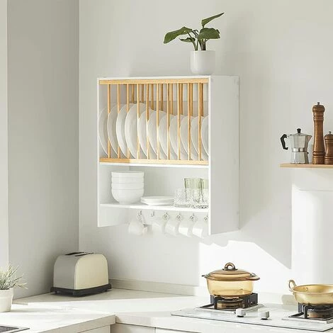 SoBuy Wall Mounted Kitchen Plate Cup Rack,KCR09-W 5 SoBuy Wall Mounted Kitchen Plate Cup Rack,KCR09-W - Image 5