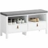 SoBuy 2 Drawers Hallway Storage Bench Shoe Cabine,FSR106-W