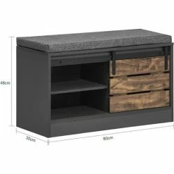 SoBuy Hallway Shoe Bench Shoe Cabinet Shoe Rack With Sliding Door,FSR120-HG -SOBUY Shop 53630411 3