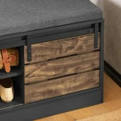 SoBuy Hallway Shoe Bench Shoe Cabinet Shoe Rack With Sliding Door,FSR120-HG -SOBUY Shop 53630411 4