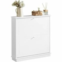 SoBuy 2 Drawers Shoe Cabinet Storage Cupboard,FSR99-W