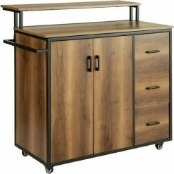 SoBuy Kitchen Storage Cabinet Sideboard Vintage Brown,KNL02-PF