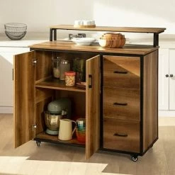SoBuy Kitchen Storage Cabinet Sideboard Vintage Brown,KNL02-PF -SOBUY Shop 53830115 3