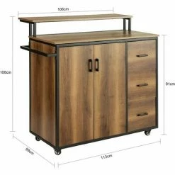 SoBuy Kitchen Storage Cabinet Sideboard Vintage Brown,KNL02-PF -SOBUY Shop 53830115 4