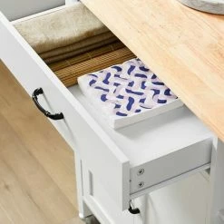 SoBuy Kitchen Storage Trolley Cart With Rubber Wood Worktop,FKW103-WN -SOBUY Shop 53830116 5