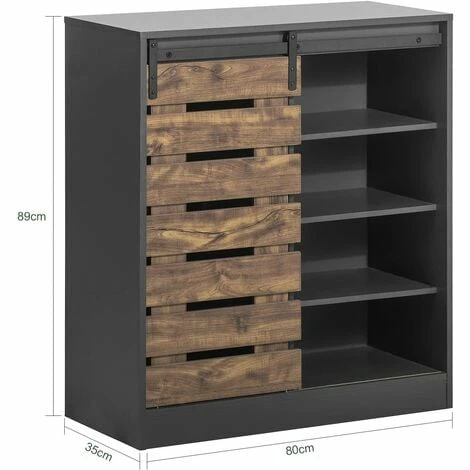 SoBuy Sideboard Storage Cabinet Cupboard Hallway Shoe Cabinet With Sliding Door,FSB65-HG 3 SoBuy Sideboard Storage Cabinet Cupboard Hallway Shoe Cabinet With Sliding Door,FSB65-HG - Image 3