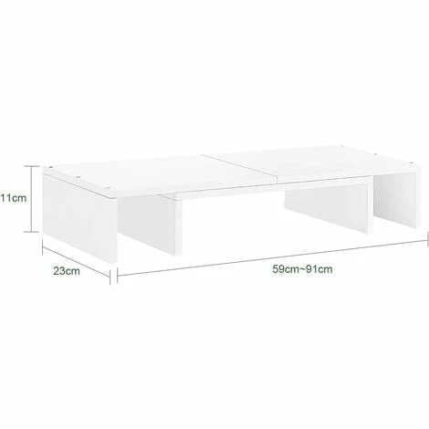 SoBuy Monitor Stand Computer Screen Monitor Stand,Designed For 2 Monitors,BBF08-W 3 SoBuy Monitor Stand Computer Screen Monitor Stand,Designed For 2 Monitors,BBF08-W - Image 3