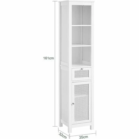 SoBuy Bathroom Tall Cabinet Bathroom Cabinet, BZR36-W 3 SoBuy Bathroom Tall Cabinet Bathroom Cabinet, BZR36-W - Image 3