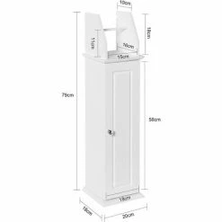 SoBuy Free Standing Bathroom Toilet Paper Roll Holder, BZR53-W -SOBUY Shop 55298444 3
