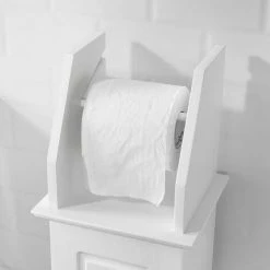 SoBuy Free Standing Bathroom Toilet Paper Roll Holder, BZR53-W -SOBUY Shop 55298444 4