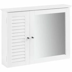 SoBuy Bathroom Wall Mirror Cabinet, BZR55-W