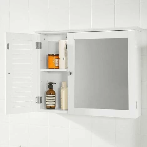 SoBuy Bathroom Wall Mirror Cabinet, BZR55-W 2 SoBuy Bathroom Wall Mirror Cabinet, BZR55-W - Image 2