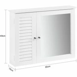 SoBuy Bathroom Wall Mirror Cabinet, BZR55-W 7 SoBuy Bathroom Wall Mirror Cabinet, BZR55-W -SOBUY Shop 55298448 3