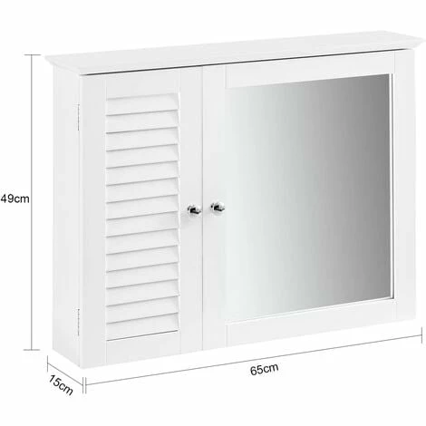 SoBuy Bathroom Wall Mirror Cabinet, BZR55-W 3 SoBuy Bathroom Wall Mirror Cabinet, BZR55-W - Image 3