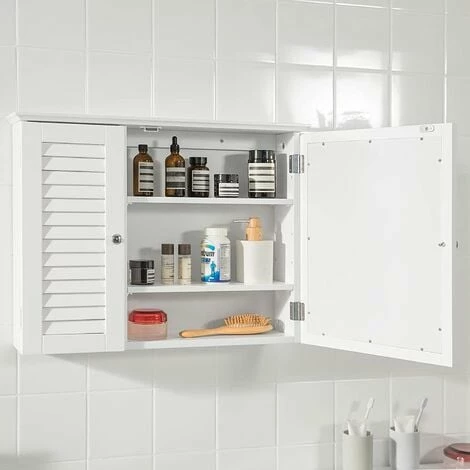 SoBuy Bathroom Wall Mirror Cabinet, BZR55-W 4 SoBuy Bathroom Wall Mirror Cabinet, BZR55-W - Image 4