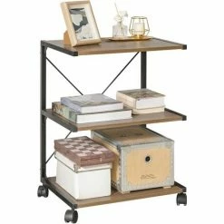 SoBuy Desk Side Printer Shelf Stand, Serving Trolley Side Table On Wheels,FRG81-PF