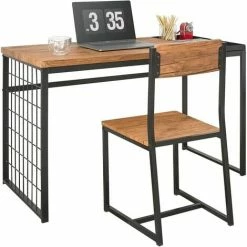 SoBuy Desk And Chair Set, Computer Desk Workstation,FWT60-N
