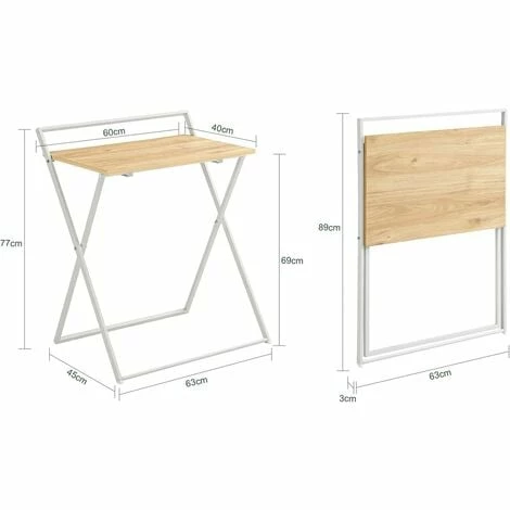 SoBuy Foldable Desk Computer Desk Children Teenagers Desk,FWT88-WN 3 SoBuy Foldable Desk Computer Desk Children Teenagers Desk,FWT88-WN - Image 3