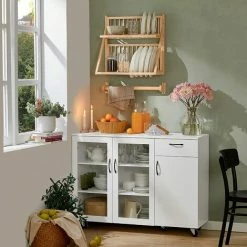 SoBuy Wall Mounted Rubber Wood Kitchen Plate Rack, KCR11-N -SOBUY Shop 55298473 5