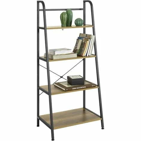 SoBuy 4 Tiers Ladder Shelf Bookcase Book Shelf, STR09-PF 1 SoBuy 4 Tiers Ladder Shelf Bookcase Book Shelf, STR09-PF