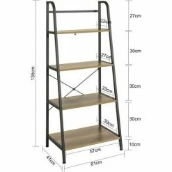 SoBuy 4 Tiers Ladder Shelf Bookcase Book Shelf, STR09-PF 7 SoBuy 4 Tiers Ladder Shelf Bookcase Book Shelf, STR09-PF -SOBUY Shop 55298487 3