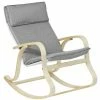 SoBuy Wooden Rocking Chair Reclining Relax Nursing Armchair, FST15-DG ,Grey