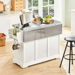 SoBuy Kitchen Extendable Island Kitchen Cabinet,FKW41-ST -SOBUY Shop 58370511 5