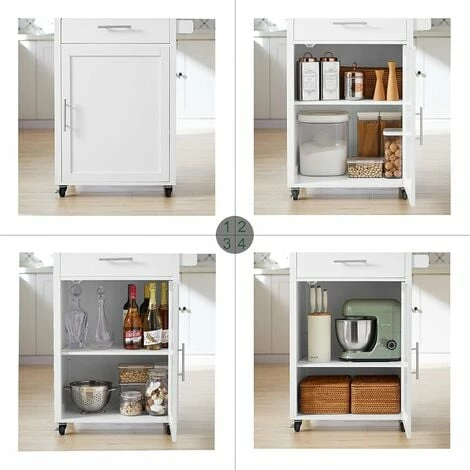 SoBuy Kitchen Trolley Cart Storage Trolley Cabinet Cupboard,FKW102-WN 5 SoBuy Kitchen Trolley Cart Storage Trolley Cabinet Cupboard,FKW102-WN - Image 5