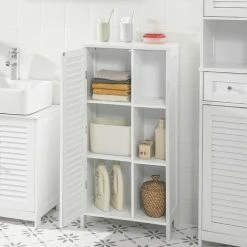 SoBuy Bathroom Storage Cabinet Cupboard,BZR39-W -SOBUY Shop 58370519 3