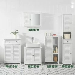 SoBuy Bathroom Storage Cabinet Cupboard,BZR39-W -SOBUY Shop 58370519 5