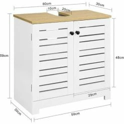 SoBuy Bathroom Under Sink Cabinet Vanity Unit,BZR40-W -SOBUY Shop 58370522 4