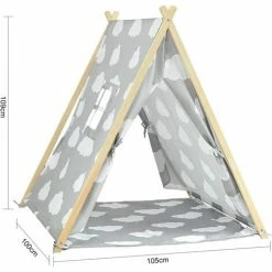 SoBuy Children Kids Play Tent Playhouse With Floor Mat,OSS02-F01 -SOBUY Shop 58370536 3