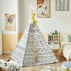 SoBuy Children Play Tent Playhouse Kids Teepee Tipi With Floor Mat,OSS03-A03 -SOBUY Shop 58370539 5