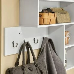 SoBuy Wall Coat Rack Wall Shelf Wall Storage Unit Hallway Coat Rack,FHK17-W -SOBUY Shop 58494777 5