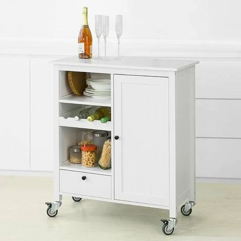 SoBuy Kitchen Trolley Cart Storage Trolley Serving Trolley Kitchen Cabinet,FKW104-W 2 SoBuy Kitchen Trolley Cart Storage Trolley Serving Trolley Kitchen Cabinet,FKW104-W - Image 2