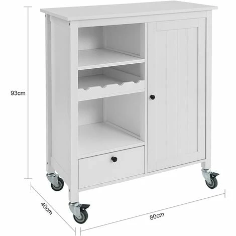 SoBuy Kitchen Trolley Cart Storage Trolley Serving Trolley Kitchen Cabinet,FKW104-W 3 SoBuy Kitchen Trolley Cart Storage Trolley Serving Trolley Kitchen Cabinet,FKW104-W - Image 3