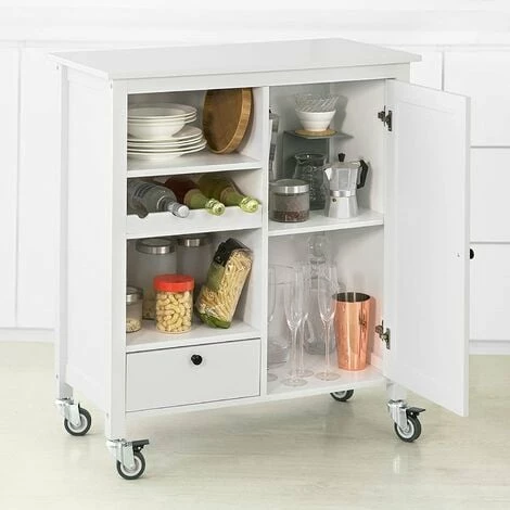 SoBuy Kitchen Trolley Cart Storage Trolley Serving Trolley Kitchen Cabinet,FKW104-W 5 SoBuy Kitchen Trolley Cart Storage Trolley Serving Trolley Kitchen Cabinet,FKW104-W - Image 5