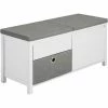 SoBuy Hallway Storage Bench Shoe Bench Shoe Rack Shoe Cabinet,FSR101-W