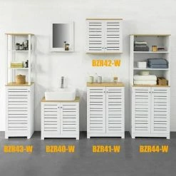 SoBuy Bathroom Cabinet Bathroom Storage Cabinet Cupboard With 2 Doors,BZR41-W -SOBUY Shop 58494789 5