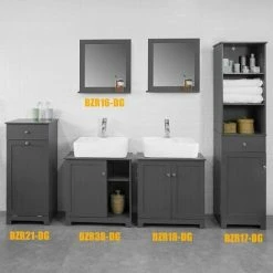 SoBuy Under Sink Cabinet Bathroom Vanity Unit Bathroom Storage Cabinet,BZR38-DG -SOBUY Shop 58494795 5