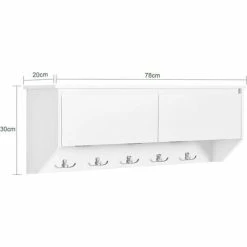 SoBuy Wall Coat Rack Wall Shelf Wall Storage Cabinet Hallway Coat Rack,FHK24-W -SOBUY Shop 58494798 3